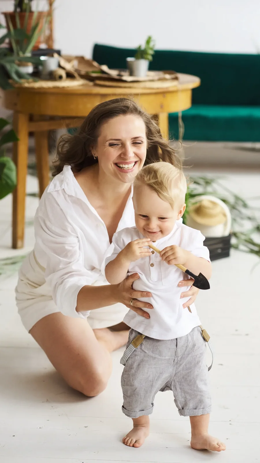 Parent holding baby
